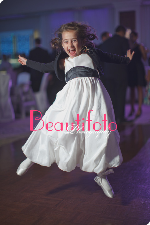 flower girl jumping