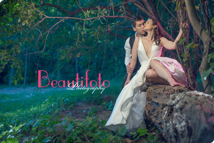 trash the dress photo shoot in the forst