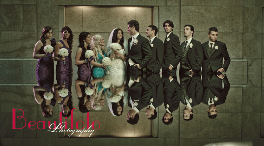 bridal party at the Montreal world trade center