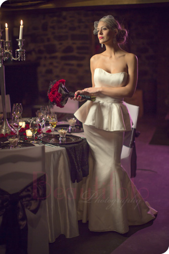 A bridal photo shoot at Velvet night club at Auberge st-Gabriel at the Old Port in Montreal
