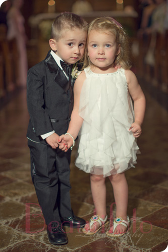 the cutest ring bearer and flower girl portrait ever
